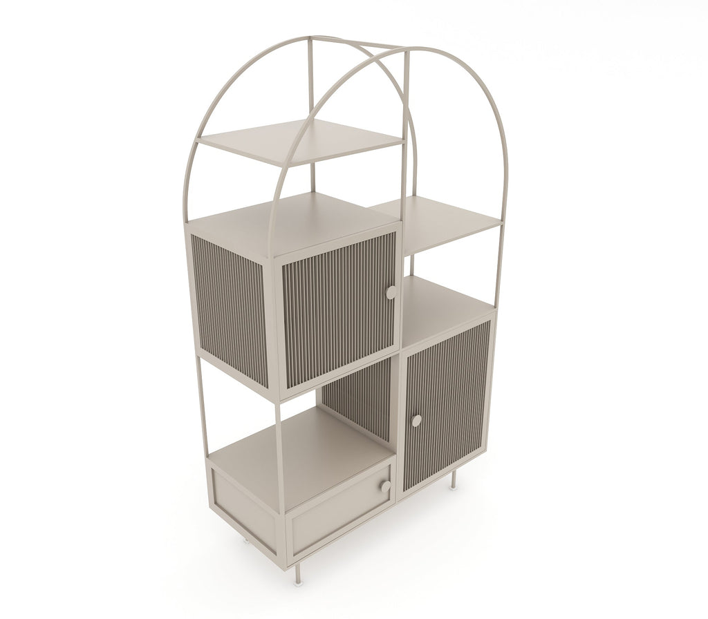 Chao Metal Cabinet in Beige/Pastel Green Colour - The Metal Project