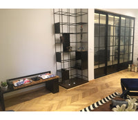 Charcoal Bench in Wooden Seat and Matt Black Colour - The Metal Project
