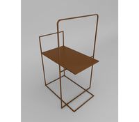 Enzo Meta Mini Shelf in Teak Brown Colour - The Metal Project