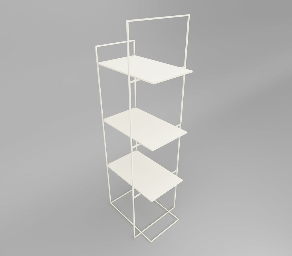Enzo Metal Shelf in Lemon Yellow/ Teak Brown/ Ivory Colour - The Metal Project