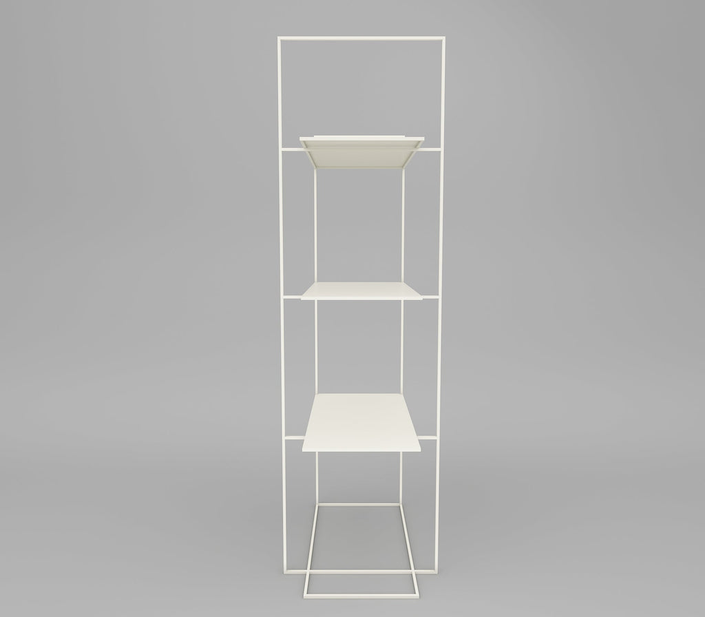 Enzo Metal Shelf in Lemon Yellow/ Teak Brown/ Ivory Colour - The Metal Project