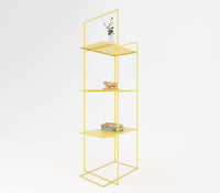 Enzo Metal Shelf in Lemon Yellow/ Teak Brown/ Ivory Colour - The Metal Project
