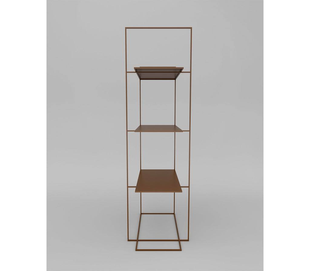 Enzo Metal Shelf in Lemon Yellow/ Teak Brown/ Ivory Colour - The Metal Project