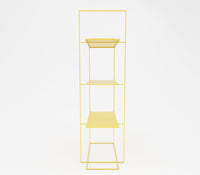 Enzo Metal Shelf in Lemon Yellow/ Teak Brown/ Ivory Colour - The Metal Project