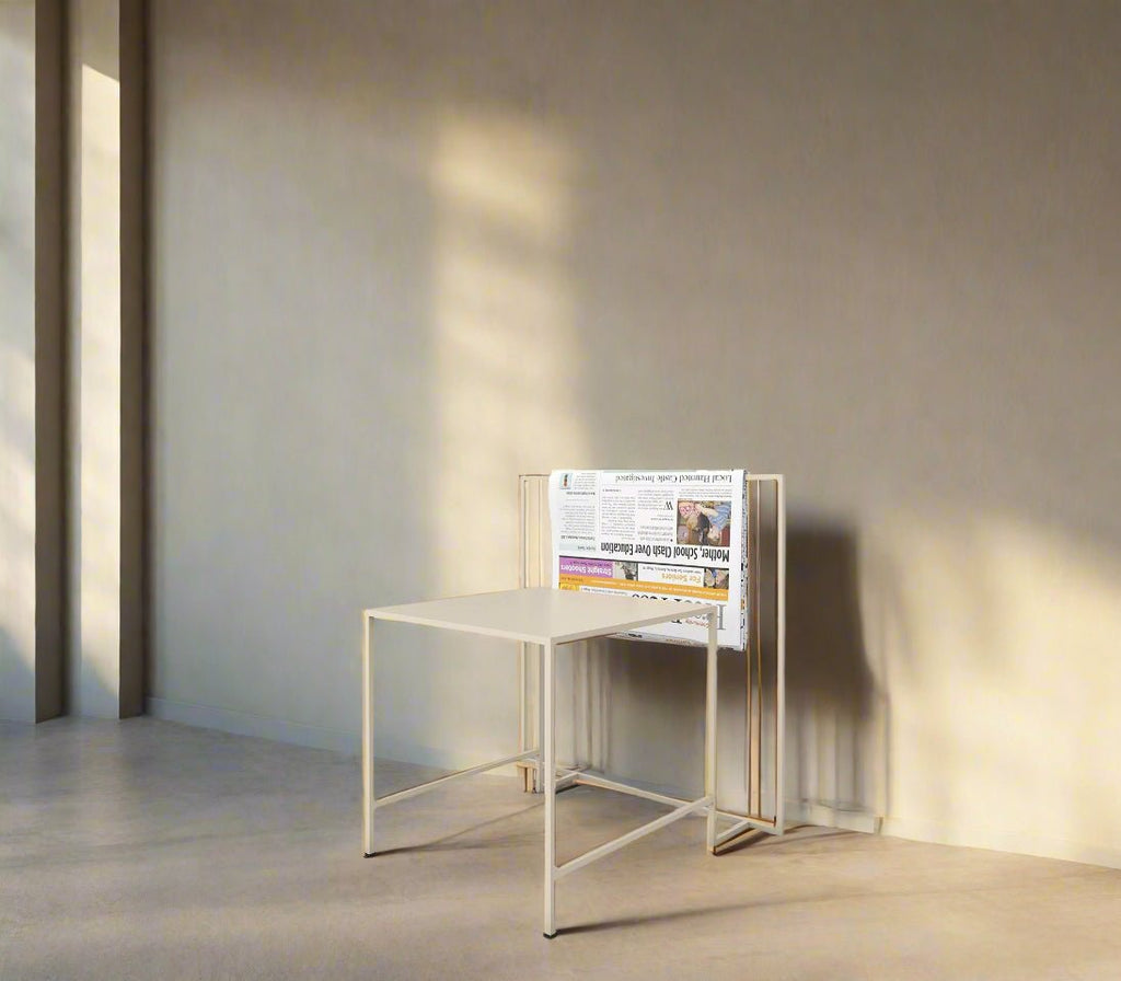 Enzo Metal Side Table in Beige Colour - The Metal Project