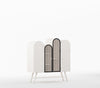 Four Arch Contemporary Metal Cabinet in Ivory and Matt Black - The Metal Project