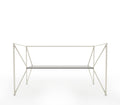 Frame Metal Bench in Matt Black and Ivory Stripes Colour - The Metal Project