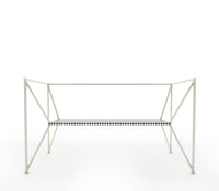 Frame Metal Bench in Matt Black and Ivory Stripes Colour - The Metal Project