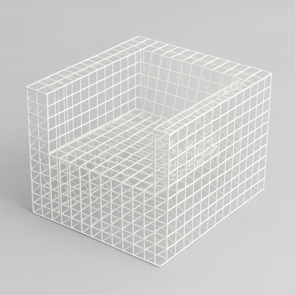 Grid Lounge Chair in Pearl White Finish