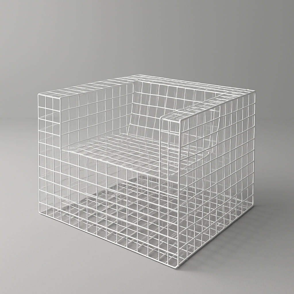 Grid Lounge Chair in Pearl White Finish