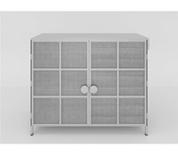 Grid Bar Metal Cabinet In White And Graphite Grey Finish - The Metal Project