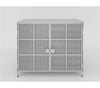 Grid Bar Metal Cabinet In White And Graphite Grey Finish - The Metal Project