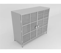 Grid Bar Metal Cabinet In White And Graphite Grey Finish - The Metal Project