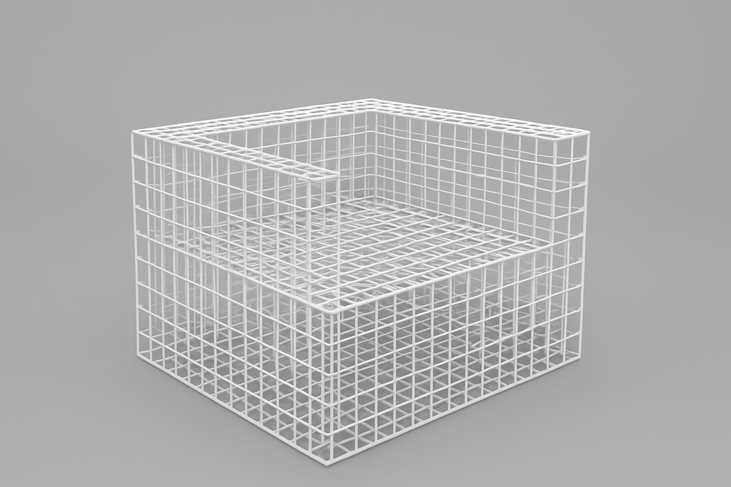 Grid Lounge Chair in Pearl White Finish - The Metal Project