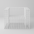 Grid Lounge Chair in Pearl White Finish - The Metal Project