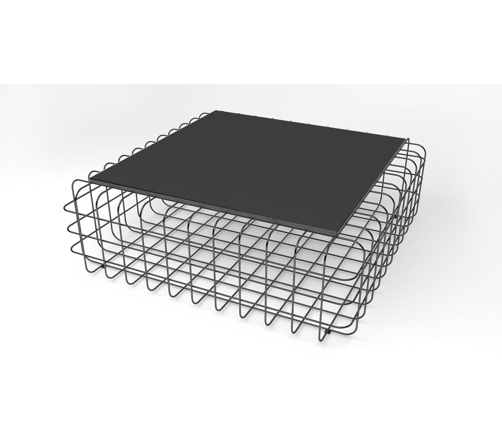 Mesh Metal Center Table in Antique Copper with Quartz Marble Top - The Metal Project