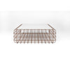 Mesh Metal Center Table in Antique Copper with Quartz Marble Top - The Metal Project