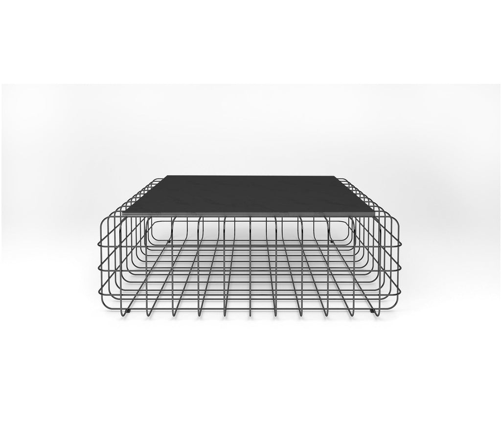 Mesh Metal Center Table in Antique Copper with Quartz Marble Top - The Metal Project