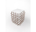 Mesh Metal Side Table in Antique Copper with Quartz Marble Top - The Metal Project