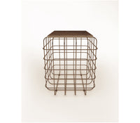 Mesh Metal Side Table in Antique Copper with Quartz Marble Top - The Metal Project