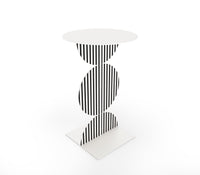 Metal Black and White Stripes B Side Table - The Metal Project