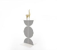 Metal Black and White Stripes B Side Table - The Metal Project