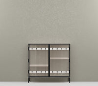Metro Bar Metal Cabinet In Ivory and Matt Black - The Metal Project
