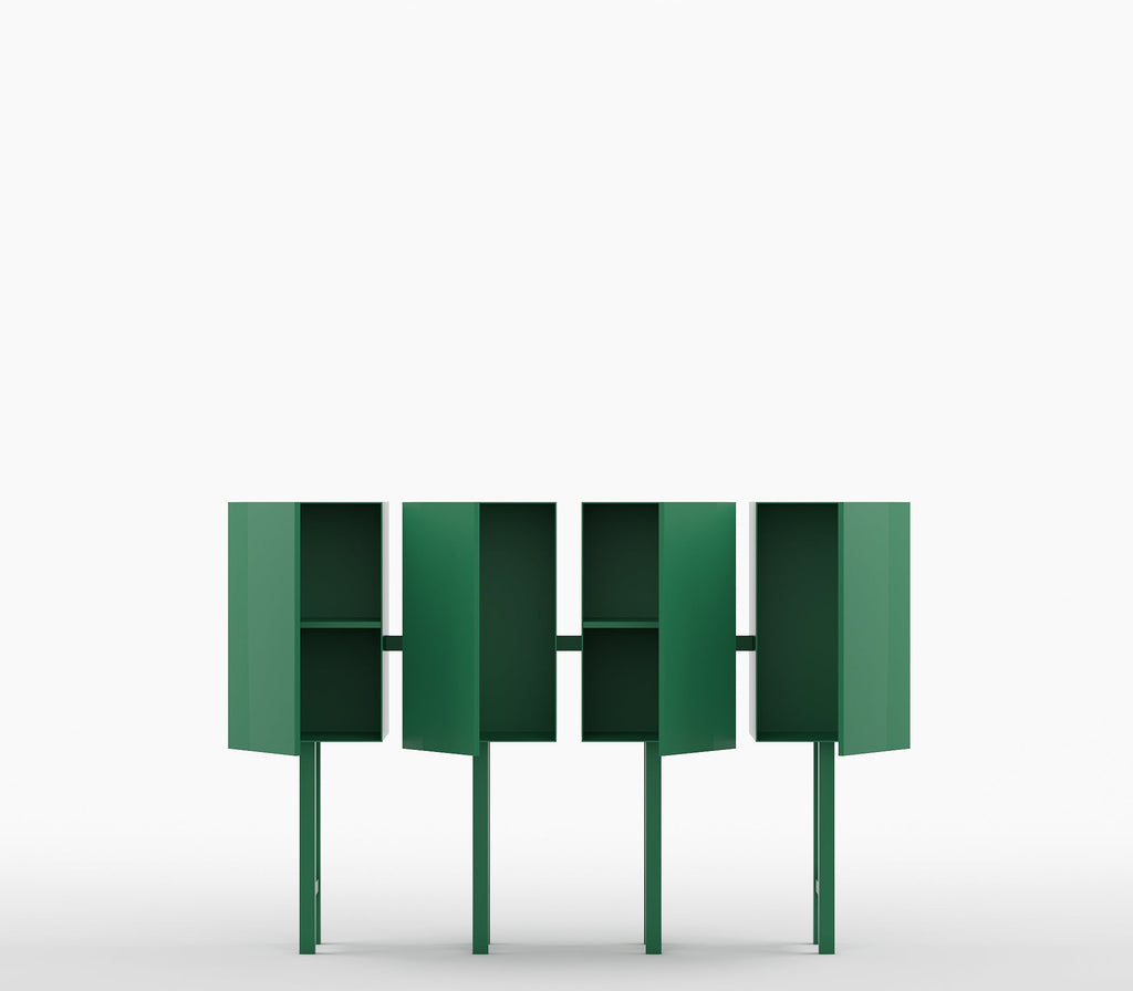 Metro Mod Console Table In Emerald Green Finish - The Metal Project