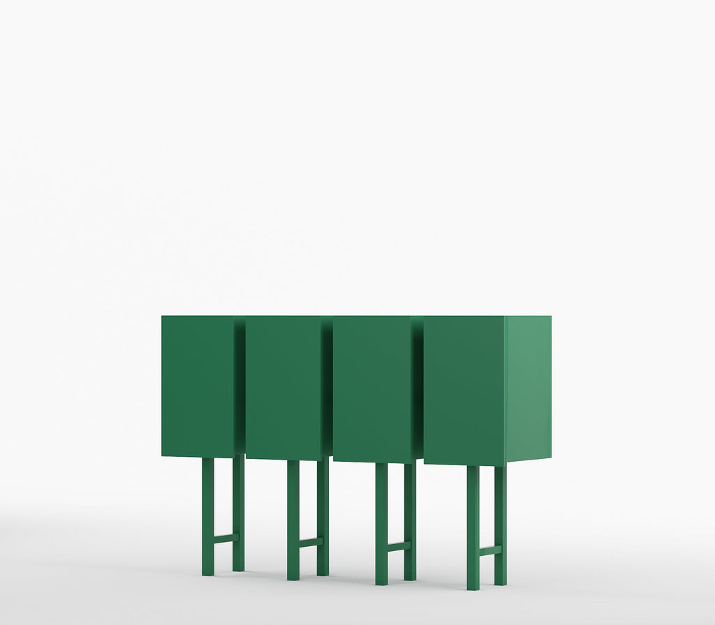 Metro Mod Console Table In Emerald Green Finish - The Metal Project