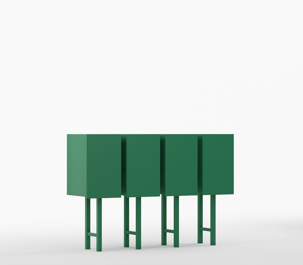 Metro Mod Console Table In Emerald Green Finish - The Metal Project