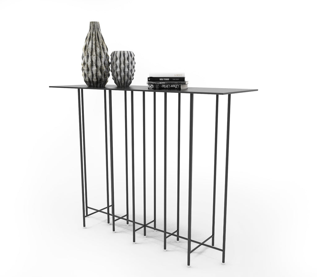 Multi Leg Metal Console Table in Matt Black Colour - The Metal Project