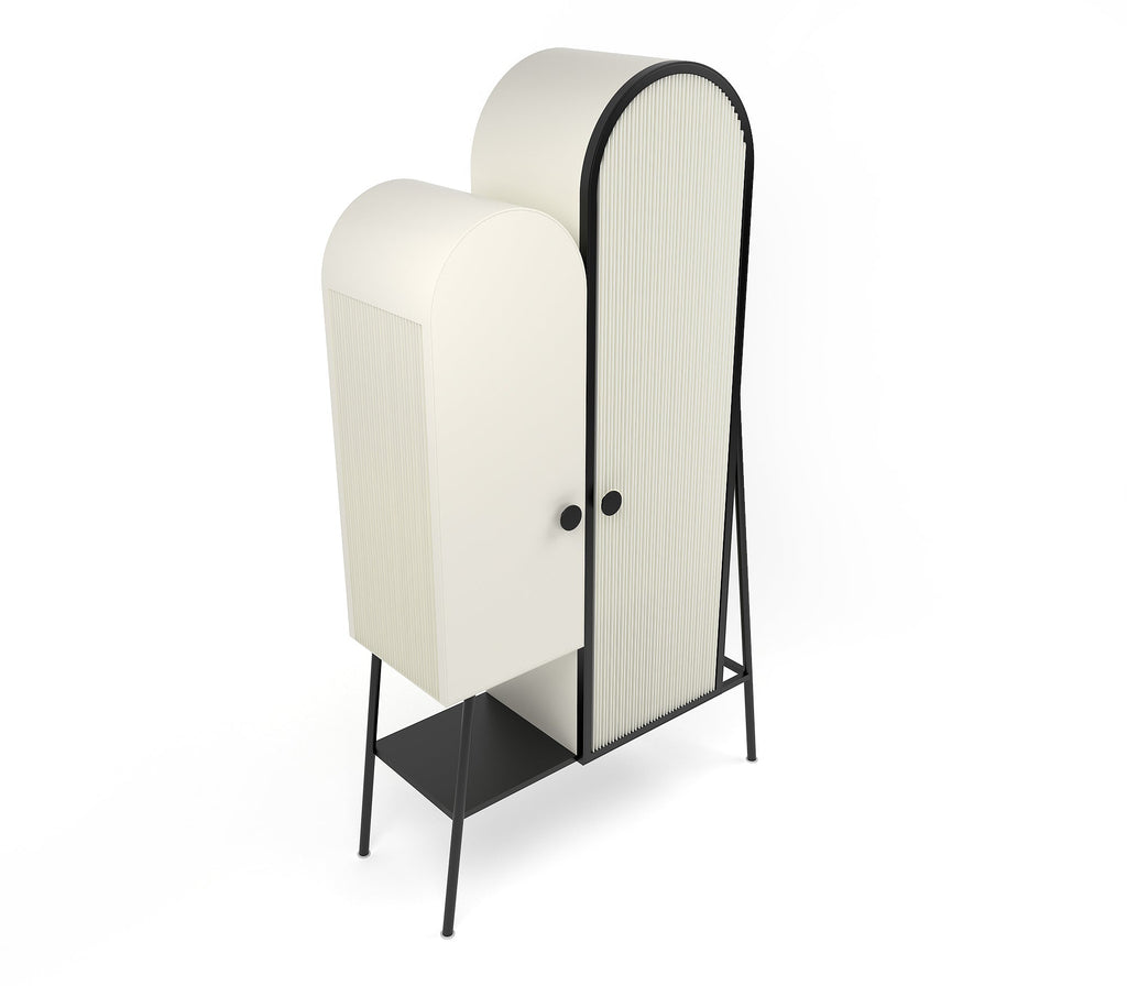 Vault Metal Storage Cabinet In Matt Black and Ivory Colour - The Metal Project