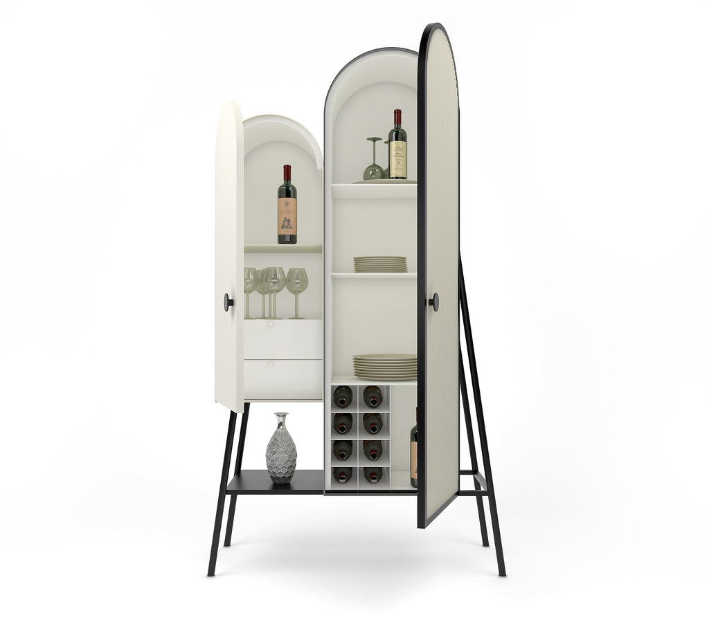 Vault Metal Storage Cabinet In Matt Black and Ivory Colour - The Metal Project