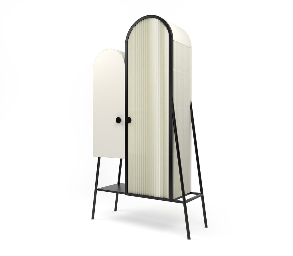 Vault Metal Storage Cabinet In Matt Black and Ivory Colour - The Metal Project